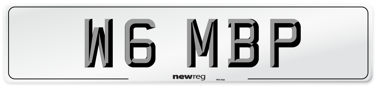 W6 MBP Number Plate from New Reg
